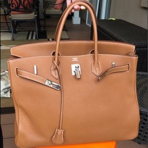 Hermès Birkin Gold Togo leather 40,Silver Hardware